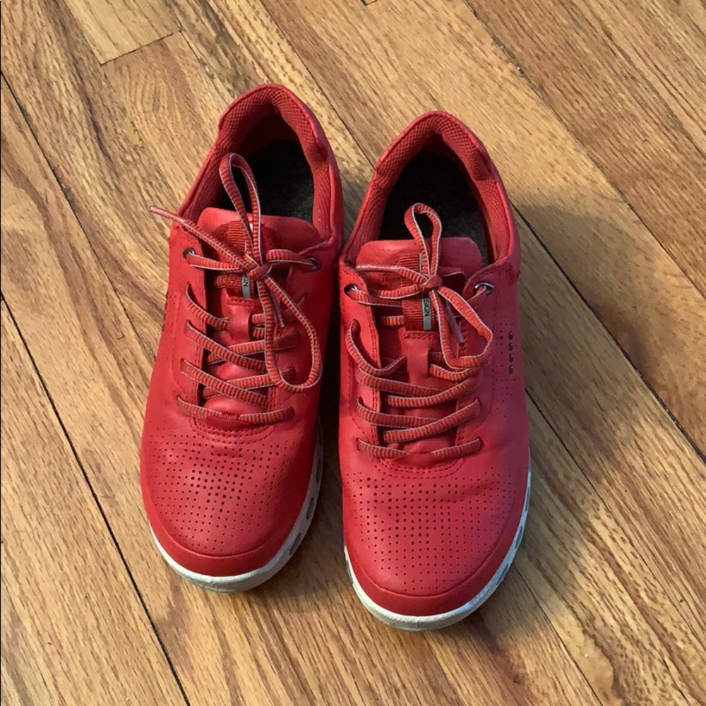 Ecco Red leather tennis shoes